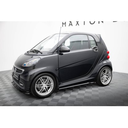 Maxton Design difuzory pod boční prahy pro Smart Fortwo C451 Facelift, černý lesklý plast ABS, Brabus
