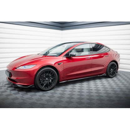Maxton Design difuzory pod boční prahy pro Tesla Model 3 Mk1 Project Highland Facelift, černý lesklý plast ABS