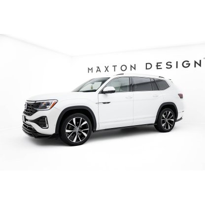 Maxton Design difuzory pod boční prahy pro Volkswagen Atlas R-Line Mk1 Facelift 2, černý lesklý plast ABS