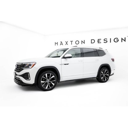 Maxton Design difuzory pod boční prahy pro Volkswagen Atlas R-Line Mk1 Facelift 2, černý lesklý plast ABS