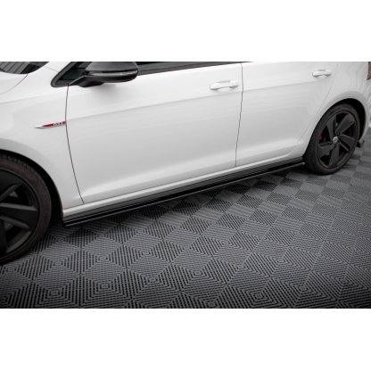 Maxton Design difuzory pod boční prahy pro Volkswagen Golf GTI Mk7, černý lesklý plast ABS