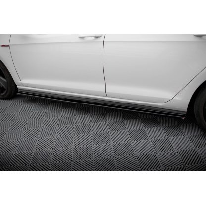 Maxton Design difuzory pod boční prahy pro Volkswagen Golf GTI Mk7, černý lesklý plast ABS