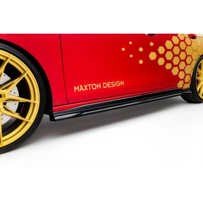 Maxton Design difuzory pod boční prahy pro Volkswagen Golf GTI Mk8 Facelift, černý lesklý plast ABS, Clubsport