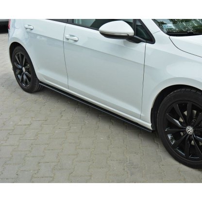 Maxton Design difuzory pod boční prahy pro Volkswagen Golf Mk7, černý lesklý plast ABS