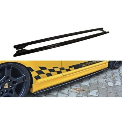 Maxton Design difuzory pod boční prahy pro Volkswagen Golf R Mk4, černý lesklý plast ABS