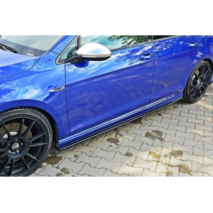 Maxton Design difuzory pod boční prahy pro Volkswagen Golf R Mk7, černý lesklý plast ABS