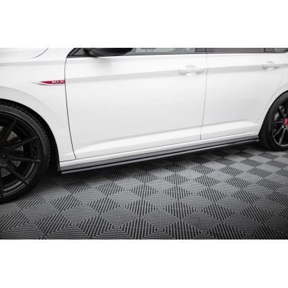 Maxton Design difuzory pod boční prahy pro Volkswagen Jetta Mk7 GLI, černý lesklý plast ABS