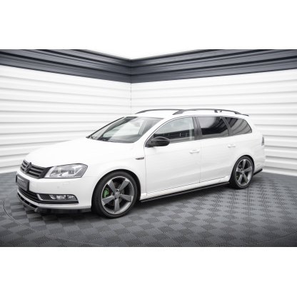 Maxton Design difuzory pod boční prahy pro Volkswagen Passat Mk7 (B7), černý lesklý plast ABS, Variant/Sedan