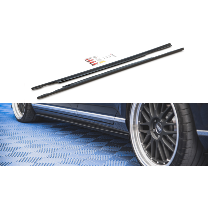 Maxton Design difuzory pod boční prahy pro Volkswagen Passat Mk8 (B8), černý lesklý plast ABS