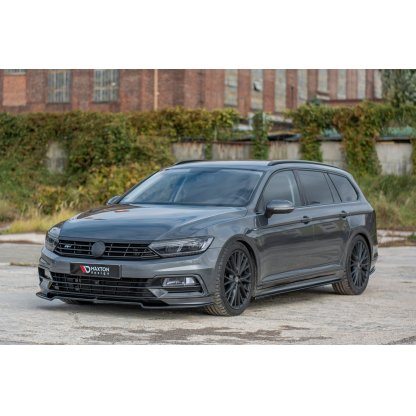 Maxton Design difuzory pod boční prahy pro Volkswagen Passat Mk8 (B8), černý lesklý plast ABS, R-Line