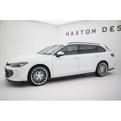 Maxton Design difuzory pod boční prahy pro Volkswagen Passat Mk9 (B9), černý lesklý plast ABS