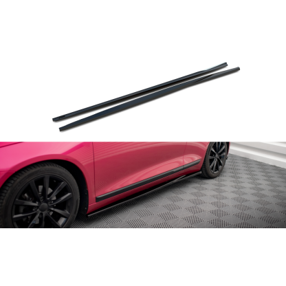 Maxton Design difuzory pod boční prahy pro Volkswagen Scirocco Mk3, černý lesklý plast ABS