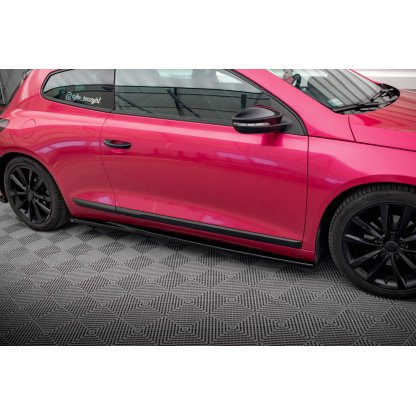 Maxton Design difuzory pod boční prahy pro Volkswagen Scirocco Mk3, černý lesklý plast ABS