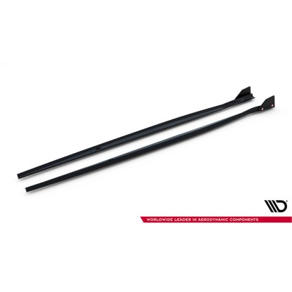 Maxton Design difuzory pod boční prahy s křidélky v.5 pro BMW řada 1 F20- F21 Facelift, černý lesklý plast ABS, M-Pack/M140i