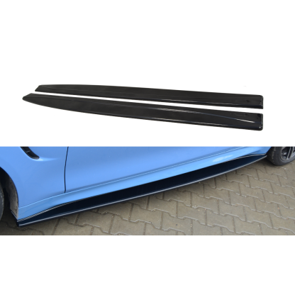 Maxton Design difuzory pod boční prahy ver.1 pro BMW M4 F82, černý lesklý plast ABS