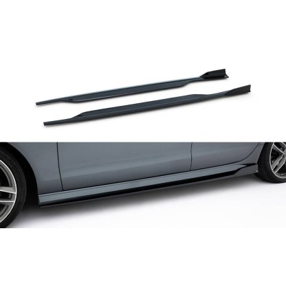 Maxton Design difuzory pod boční prahy ver.2 pro Audi A6 C7 FL, černý lesklý plast ABS, Sedan / Avant, vč. S-Line