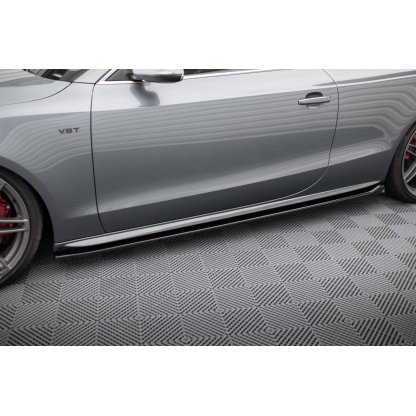 Maxton Design difuzory pod boční prahy ver.2 pro Audi S5 8T, černý lesklý plast ABS, S-line Coupe
