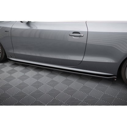 Maxton Design difuzory pod boční prahy ver.2 pro Audi S5 8T, černý lesklý plast ABS, S-line Coupe