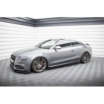 Maxton Design difuzory pod boční prahy ver.2 pro Audi S5 8T, černý lesklý plast ABS, S-line Coupe