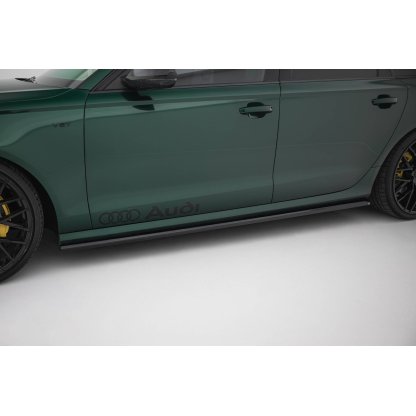 Maxton Design difuzory pod boční prahy ver.2 pro Audi S6 C7, černý lesklý plast ABS, Sedan / Avant