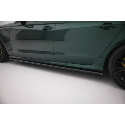 Maxton Design difuzory pod boční prahy ver.2 pro Audi S6 C7, černý lesklý plast ABS, Sedan / Avant