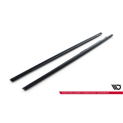Maxton Design difuzory pod boční prahy ver.2 pro Audi S6 C7, černý lesklý plast ABS, Sedan / Avant
