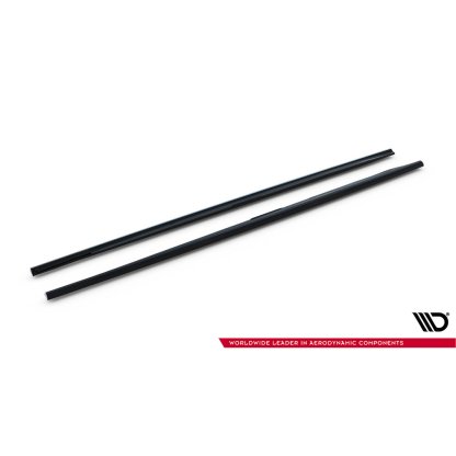 Maxton Design difuzory pod boční prahy ver.2 pro Audi S6 C7, černý lesklý plast ABS, Sedan / Avant