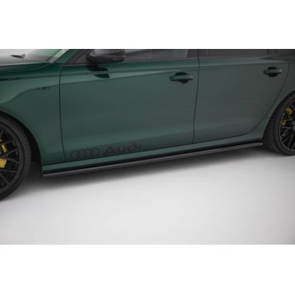 Maxton Design difuzory pod boční prahy ver.2 pro Audi S6 C7, černý lesklý plast ABS, Sedan / Avant