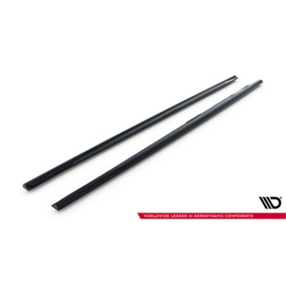 Maxton Design difuzory pod boční prahy ver.2 pro Audi S6 C7, černý lesklý plast ABS, Sedan / Avant