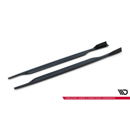 Maxton Design difuzory pod boční prahy ver.2 pro Audi S6 C7 FL, černý lesklý plast ABS, Sedan / Avant