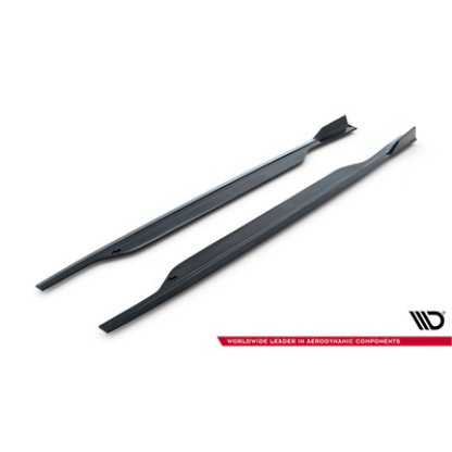 Maxton Design difuzory pod boční prahy ver.2 pro Audi S6 C7 FL, černý lesklý plast ABS, Sedan / Avant