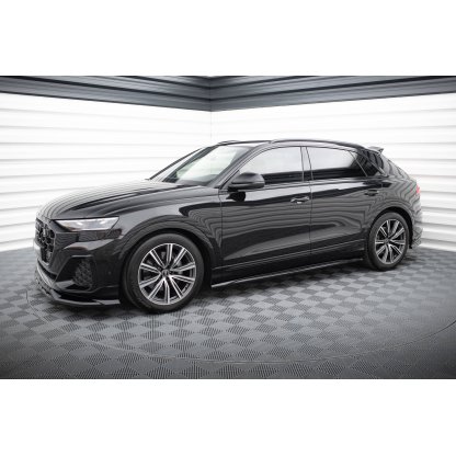 Maxton Design difuzory pod boční prahy ver.2 pro Audi SQ8 Mk 1, Mk 1 FL, černý lesklý plast ABS