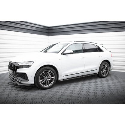 Maxton Design difuzory pod boční prahy ver.2 pro Audi SQ8 Mk 1, Mk 1 FL, černý lesklý plast ABS