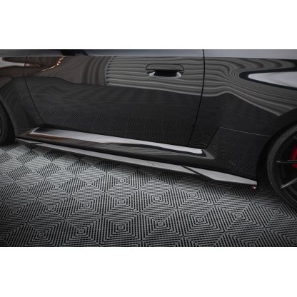 Maxton Design difuzory pod boční prahy ver.2 pro BMW M2 G87, černý lesklý plast ABS