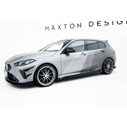 Maxton Design difuzory pod boční prahy ver.2 pro BMW řada 1 F70, černý lesklý plast ABS, M-Pack / M135i