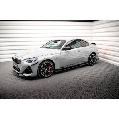 Maxton Design difuzory pod boční prahy ver.2 pro BMW řada 2 G42 M240i, G42 M-Pack, černý lesklý plast ABS
