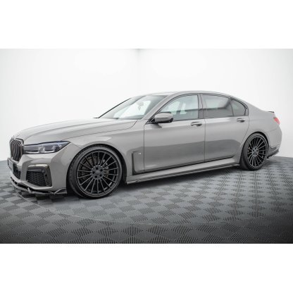 Maxton Design difuzory pod boční prahy ver.2 pro BMW řada 7 G11 Facelift M-Pack, černý lesklý plast ABS