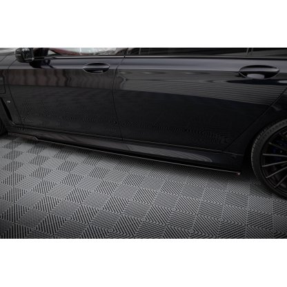 Maxton Design difuzory pod boční prahy ver.2 pro BMW řada 7 G12, černý lesklý plast ABS, long M-Pack