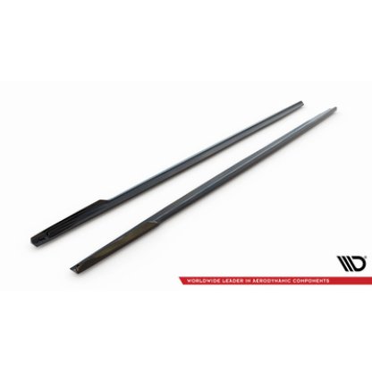 Maxton Design difuzory pod boční prahy ver.2 pro BMW řada 7 G12, černý lesklý plast ABS, long M-Pack