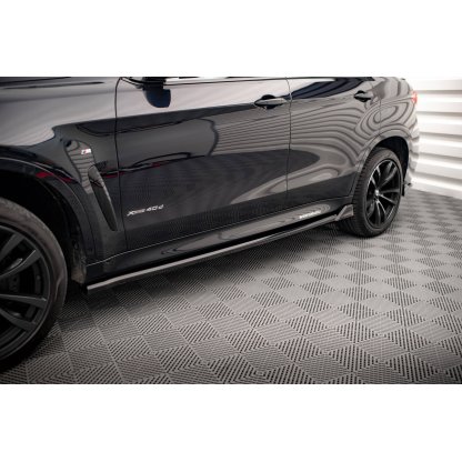 Maxton Design difuzory pod boční prahy ver.2 pro BMW X6 F16, černý lesklý plast ABS, M-Pack