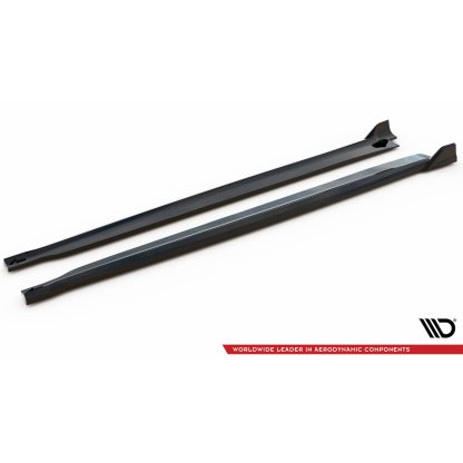 Maxton Design difuzory pod boční prahy ver.2 pro BMW X6 F16, černý lesklý plast ABS, M-Pack