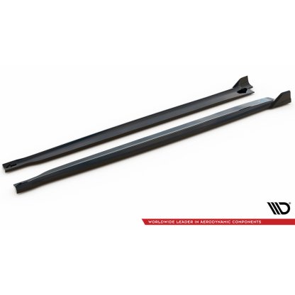 Maxton Design difuzory pod boční prahy ver.2 pro BMW X6 F16, černý lesklý plast ABS, M-Pack