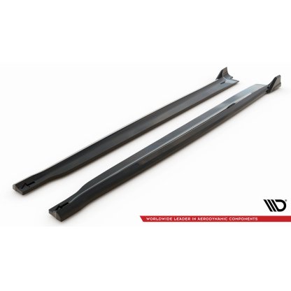Maxton Design difuzory pod boční prahy ver.2 pro BMW X6 F16, černý lesklý plast ABS, M-Pack