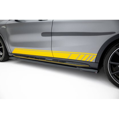 Maxton Design difuzory pod boční prahy ver.2 pro Mercedes GLA X156/AMG, černý lesklý plast ABS