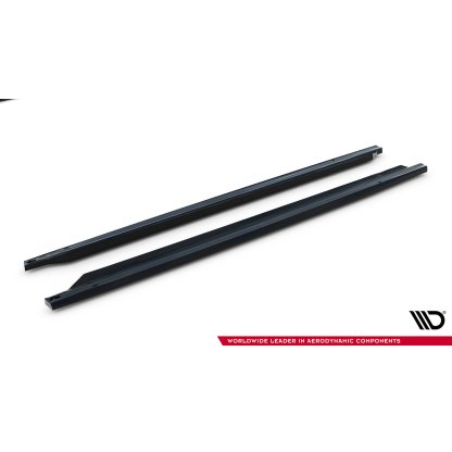Maxton Design difuzory pod boční prahy ver.2 pro Volkswagen Golf GTI Mk8 Facelift, černý lesklý plast ABS, Clubsport