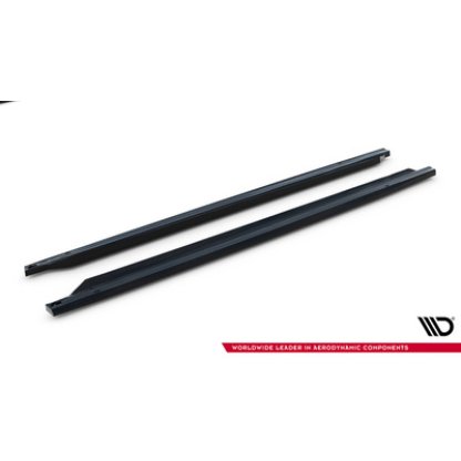 Maxton Design difuzory pod boční prahy ver.2 pro Volkswagen Golf GTI Mk8 Facelift, černý lesklý plast ABS, Clubsport