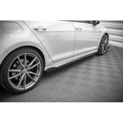Maxton Design difuzory pod boční prahy ver.2 pro Volkswagen Golf R Mk7, černý lesklý plast ABS
