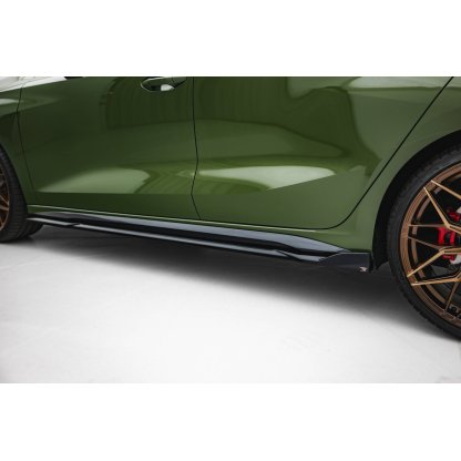 Maxton Design difuzory pod boční prahy ver.3 pro Audi A3 8Y Facelift, černý lesklý plast ABS, S-Line / S-Line Sedan
