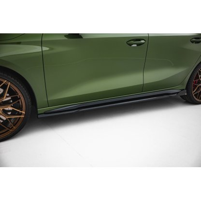Maxton Design difuzory pod boční prahy ver.3 pro Audi S3 8Y Facelift, černý lesklý plast ABS, Sedan / Sportback