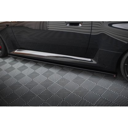Maxton Design difuzory pod boční prahy ver.3 pro BMW M2 G87, černý lesklý plast ABS